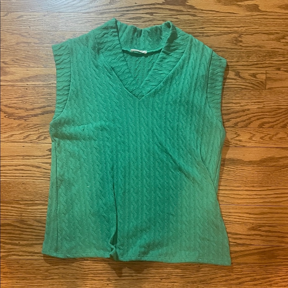 Emerald Green Cable Knit Tank Top